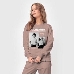 Костюм хлопковый женский Jungkook bts seven, цвет: пыльно-розовый — фото 2