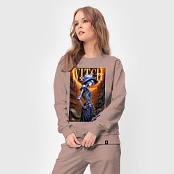 Костюм хлопковый женский Костлявая ведьма - хэллоуин, цвет: пыльно-розовый — фото 2