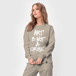 Костюм хлопковый женский Art is not a crime, цвет: миндальный — фото 2