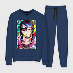 Костюм хлопковый женский Дандадан: Момо Аясэ, цвет: тёмно-синий