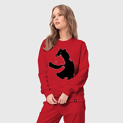 Костюм хлопковый женский Медведи обнимаются, цвет: красный — фото 2