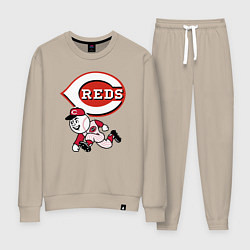 Костюм хлопковый женский Cincinnati reds baseball team - talisman, цвет: миндальный