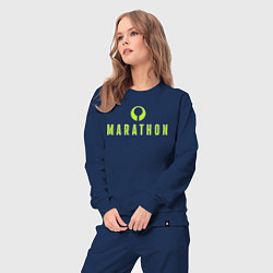 Костюм хлопковый женский Marathon logo, цвет: тёмно-синий — фото 2