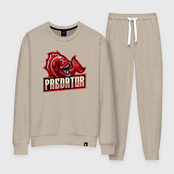 Костюм хлопковый женский Рыбка хищник, цвет: миндальный