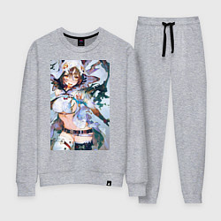 Костюм хлопковый женский Девушка секси, цвет: меланж