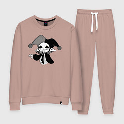 Костюм хлопковый женский Мультяшный клоун, цвет: пыльно-розовый