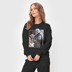 Костюм хлопковый женский Беби Йода и Мандалорец, цвет: черный — фото 2