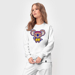 Костюм хлопковый женский Спортивная коала, цвет: белый — фото 2