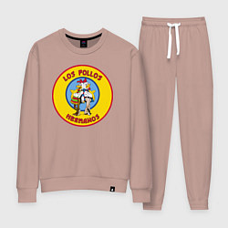 Костюм хлопковый женский Los Pollos hermanos Breaking bad, цвет: пыльно-розовый