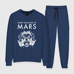 Костюм хлопковый женский Thirty Seconds to Mars rock dog, цвет: тёмно-синий