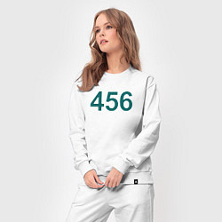 Костюм хлопковый женский 456 - Игра в кальмара, цвет: белый — фото 2