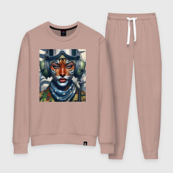 Костюм хлопковый женский Tigress girl military pilot, цвет: пыльно-розовый