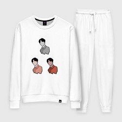 Костюм хлопковый женский Три портрета, одна личность, цвет: белый