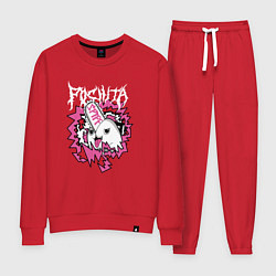 Костюм хлопковый женский Человек-бензопила Почита бензопила, цвет: красный