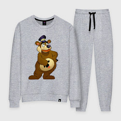 Костюм хлопковый женский Мишка-почтальон, цвет: меланж