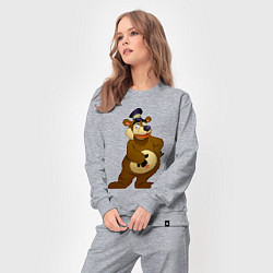 Костюм хлопковый женский Мишка-почтальон, цвет: меланж — фото 2