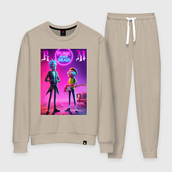 Костюм хлопковый женский Rick and Morty - neon fantasy, цвет: миндальный