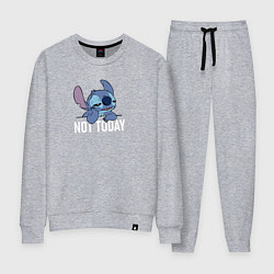 Костюм хлопковый женский Not today Stitch, цвет: меланж