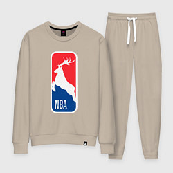 Костюм хлопковый женский NBA Bucks, цвет: миндальный