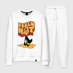 Костюм хлопковый женский Даффи Дак тает от жары, цвет: белый