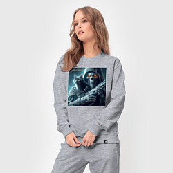 Костюм хлопковый женский Cyber death - ai art fantasy, цвет: меланж — фото 2