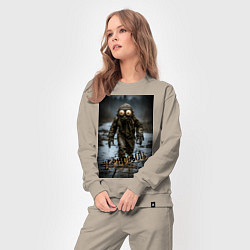 Костюм хлопковый женский Человек в чернобыле, цвет: миндальный — фото 2