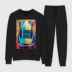 Костюм хлопковый женский Яркий ретро автомобиль, цвет: черный