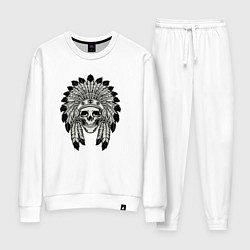 Костюм хлопковый женский Skull indian, цвет: белый