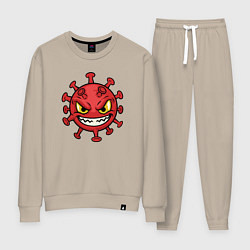 Костюм хлопковый женский Коварный вирус, цвет: миндальный