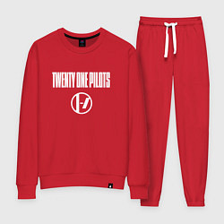 Костюм хлопковый женский Twenty one pilots - logo, цвет: красный