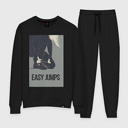 Костюм хлопковый женский Easy jumps in boots, цвет: черный