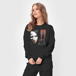 Костюм хлопковый женский Marilyn Manson band, цвет: черный — фото 2