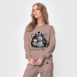 Костюм хлопковый женский Morty and Rick - we are Venom meme, цвет: пыльно-розовый — фото 2