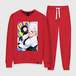 Костюм хлопковый женский Дандадан: Бабка Момо, цвет: красный