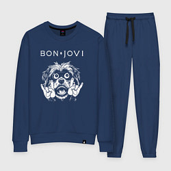 Костюм хлопковый женский Bon Jovi rock dog, цвет: тёмно-синий