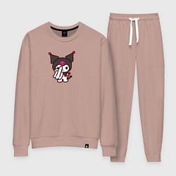 Костюм хлопковый женский Куроми санрио, цвет: пыльно-розовый