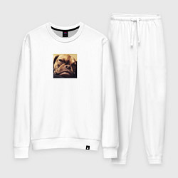 Костюм хлопковый женский Сердитый Песик, цвет: белый