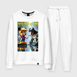 Костюм хлопковый женский Mickey Trump and Venom - ai art fantasy, цвет: белый