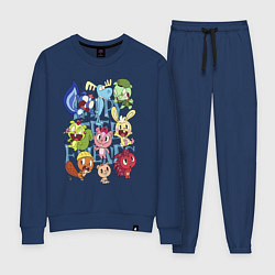 Костюм хлопковый женский Счастливые лесные друзья, цвет: тёмно-синий