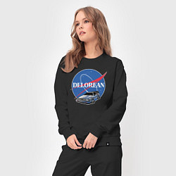 Костюм хлопковый женский Space delorean, цвет: черный — фото 2