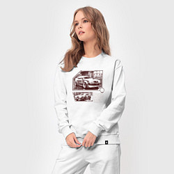 Костюм хлопковый женский Автомобили для стритрейсинга, цвет: белый — фото 2