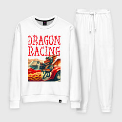 Костюм хлопковый женский Dragon cool racer - ai art, цвет: белый