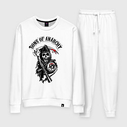 Костюм хлопковый женский Sons of anarchy - логотип, цвет: белый