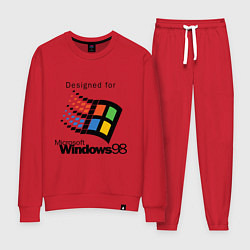 Костюм хлопковый женский Предназначен для windows 98, цвет: красный