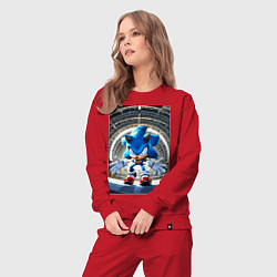 Костюм хлопковый женский Соник на сексетной базе, цвет: красный — фото 2