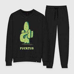 Костюм хлопковый женский Cactus - fucktus, цвет: черный
