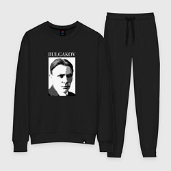 Костюм хлопковый женский Михаил Булгаков портрет, цвет: черный