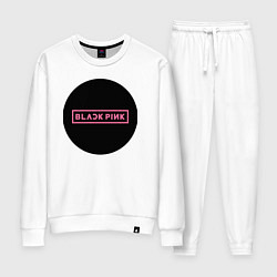 Костюм хлопковый женский Blackpink logotype - group of South Korea, цвет: белый