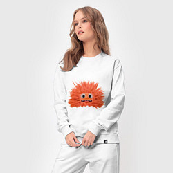 Костюм хлопковый женский Fluffy monster orange, цвет: белый — фото 2