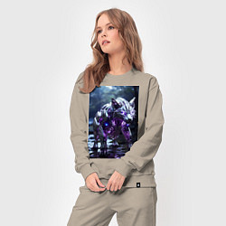 Костюм хлопковый женский Киборг лиса с неоновой подсветкой, цвет: миндальный — фото 2